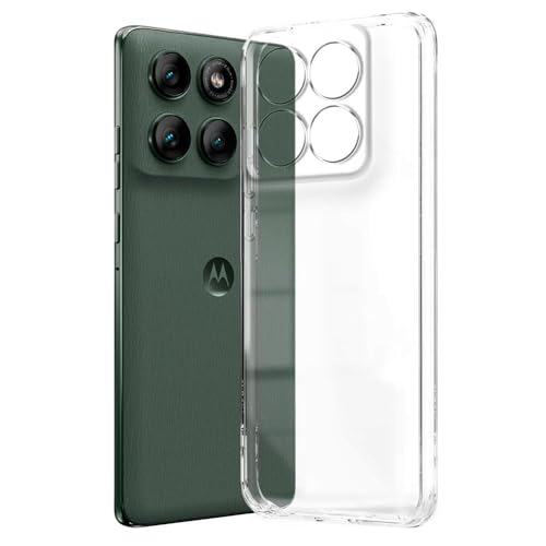 Image of Amazon Brand - Solimo Mobile Cover for Motorola Moto G67 Power 5G / G57 Power 5G (Soft & Shockproof Back Case with inbuilt Cushioned Edges), Clear