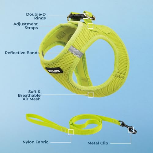 Image of Voyager Step-in Pet Harness - All Weather Mesh, Adjustable Step in Harness for Cats and Dogs by Best Pet Supplies - 307S Lime Green, M