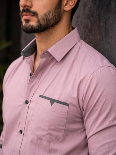 Image of Amazon Brand - INKAST Cotton Shirt for Men | Regular Fit Full Sleeve Casual Shirt | Stylish Formal Office Wear Shirts for Men | Soft Comfortable Breathable Cotton Fabric | Fashionable Office Wear