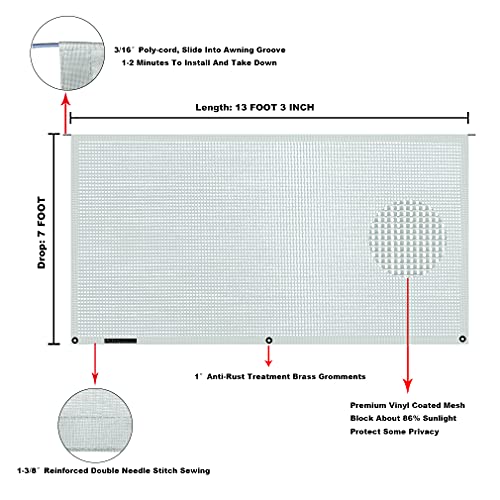 Image of RV Awning Mesh Sun Shade Screen for Motorhome Camper Trailer Sunshade