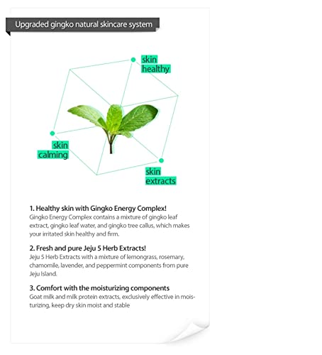 Miniatura 7 de CHARMZONE Espuma limpiadora natural Ginkgo de 6.1 fl oz  6.09 onzas, limpiador hidratante de espuma botánica diaria, todo tipo de piel, espuma