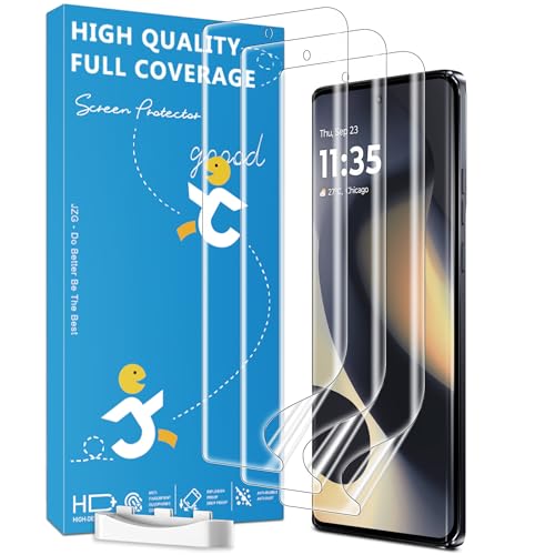 MoShieldwish 3 Pack Screen Protectors for Motorola Edge 2024 Flexible Film Ultrasonic Fingerprint Compatible Full Coverage No Edge Lifting Touch Sensitive