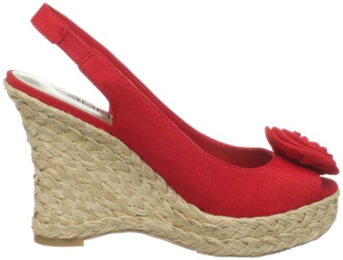 Image of Moda Spana Women's Hide Slingback Espadrille,Red Cotton Voile,13 M US