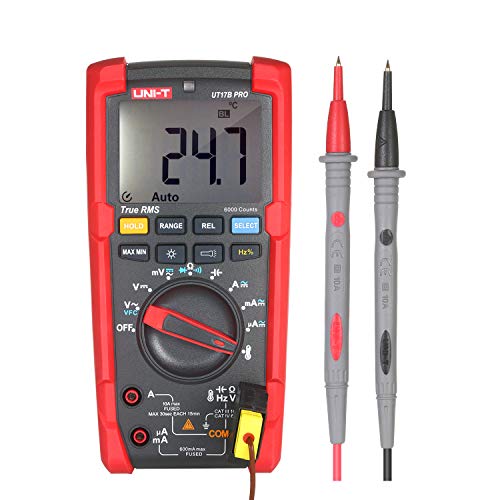 Preisvergleich Produktbild Montloxs True RMS Digitalmultimeter Automatischer Multitester-Universalmesser mit hoher Genauigkeit 6000 Zählungen LCD-VOM mit Hintergrundbeleuchtung und Taschenlampe VFC-Modus UT17B Pro
