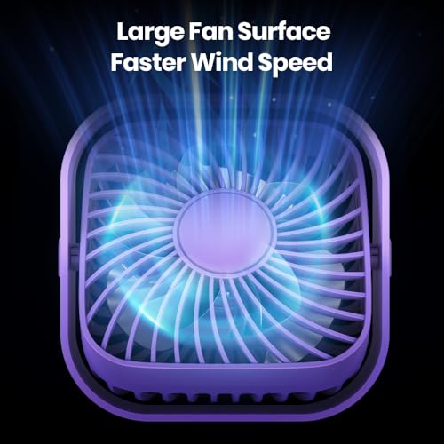 Image of ARCTICOOL Small Table Fan, 4 Inch Mini USB Desk Fan, Strong Airflow & Quiet, USB Powered Table Desktop, 3 Speeds Wind Small USB Fan for Desk, 360 Rotatable for Home Office (Purple)
