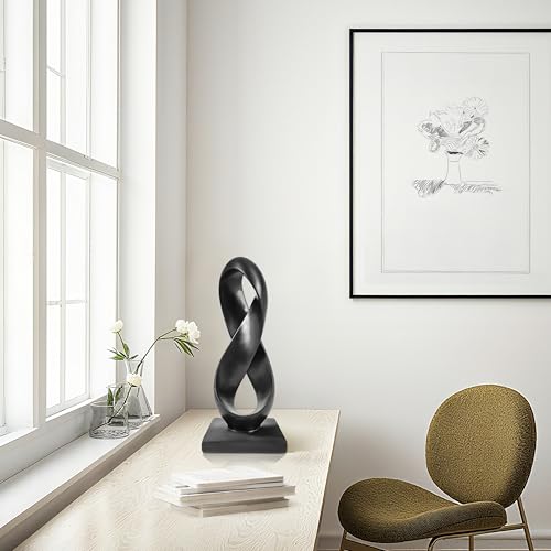 Escultura Abstracta Moderna Negra 14.5 in Minimalista miniatura 6