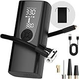 電動空気入れ 車 自転車空気入れ 充電式 エアコンプレッサー ポータブル 6000mAh大容量電池 最大圧力150PSI 自動停止 自動車/自転車/ボール/浮き輪/バイク対応くうきい 電動 コードレス SOS デジタルLCD LED懐中ライト 収納袋 付き P004