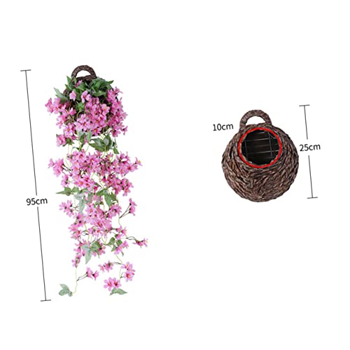 Abaodam Baskets Arch With Garden Vine Cherry Hanging Blossoms For Room Home Basket Flowers Decorations Decor Cm Decoration Wisteria Party Wedding Artificial Fake Rattan Garland Wall #TOP1