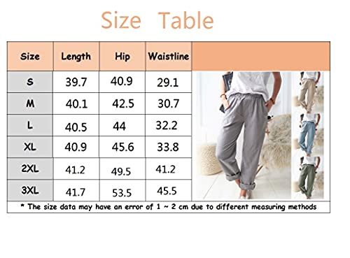 Wrolem Women'S Straight Pants Elastic Waist Casual Trousers Pants With Pockets Khaki thumb #6