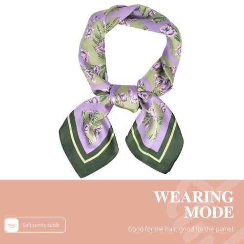 27.5 Inches Silk Head Scarf for Women Satin Hair Scarf Silk Wrap Neck Square Scarves Feeling Scarf Boho Headwear3