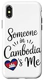 Installation facile Quelqu\'un Au Cambodge M\'aime Coeur Drapeau Coque pour iPhone X/XS