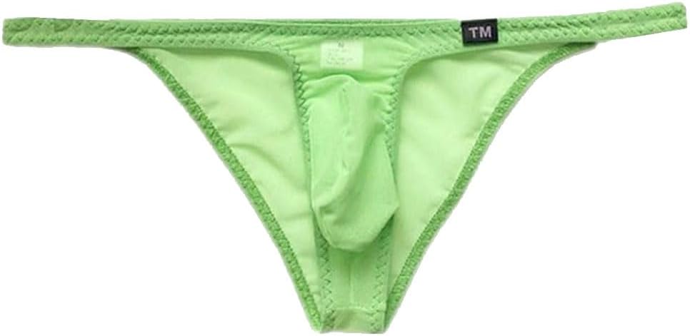 COMLIFE Men's Transparent Mesh Triangle Panties Sexy Low Waisted Semi-Wrapped Hipster Underwear