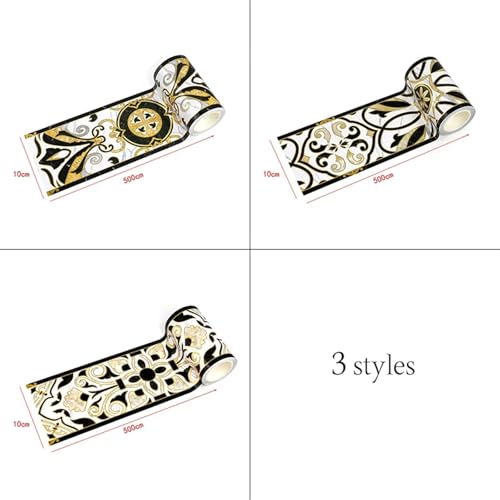 Cenefa adhesiva de PVC impermeable para pared de cocina y baño, pack de 2 rollos de 5M 8