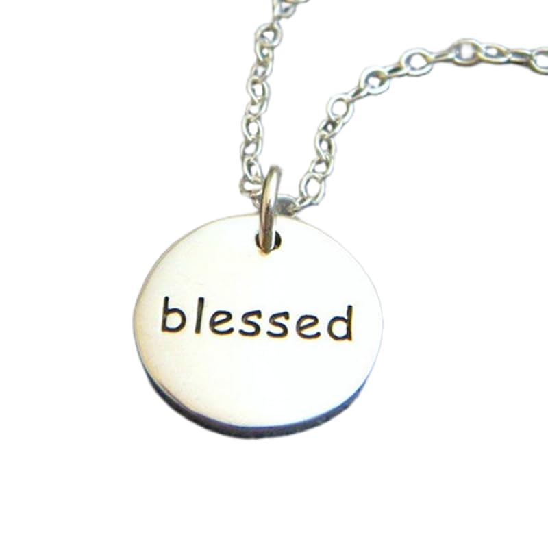 Collar Fe plata de ley 925 colgante con cita inspiradora y cadena de 45 cm