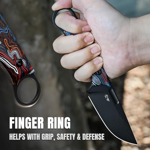 Kizer Cabox Fixed Blade Hunting Knife - 3.36" D2 Steel, G10 Handle with Sheath - Survival & Camping - 1048M1