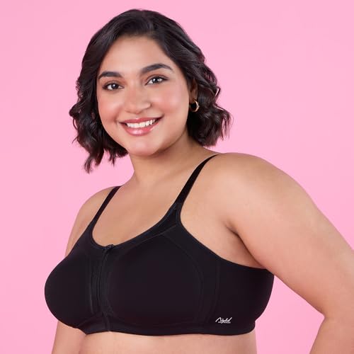 Image of NYKD NYB101B Cotton Non Padded Non Wired Full Coverage Everyday Bra M-Frame Bounce Control (Plus