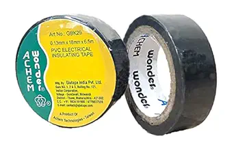 ACHEM Wonder PVC Insulation Tape - 18mm X 7mts of 1 Tube (12 Rolls) (Black)