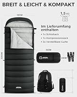 ATEPA 3-in-1 Hybrid XL Daunenschlafsack mit Isomatten-Befestigung – Ansicht 8