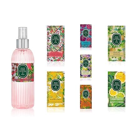 EYÜP SABRİ TUNCER Eau de Cologne Japonesa Cherry Blossom 150 ml Spray + Toallitas refrescantes – Paquete mixto de 70 unidades | Juego de frescura e higiene
