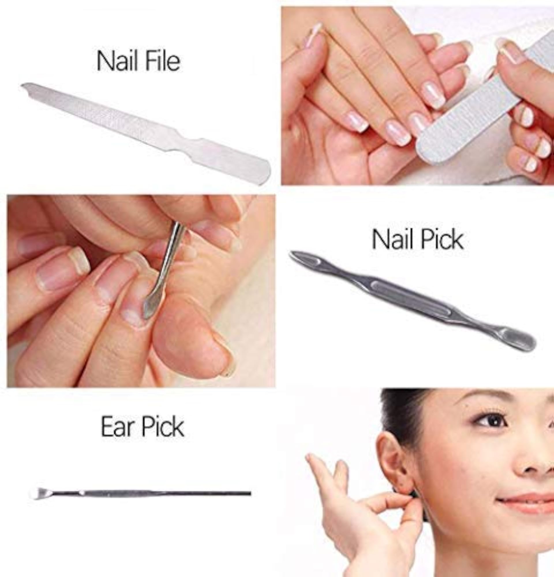 7 in 1 Manicure Tools Set, Stainless Steel Grooming Kit
