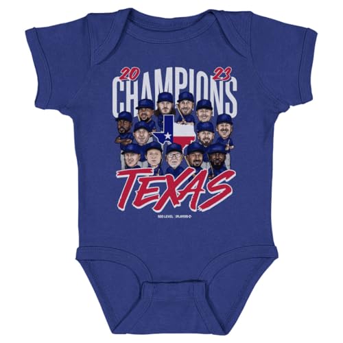 Texas Baseball 2023 World Champs Infant One-Piece Bodysuit (6M, Royal Blue) - Texas Baseball Champions 2023 WHT