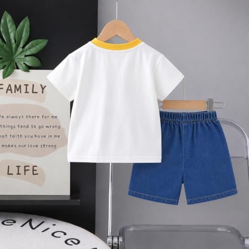 Image of Googo Gaaga Boy's Cotton Short Sleeve Printed Tshirt and Half Pant Set