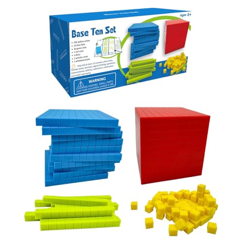 Mosori – Bloques de matemáticas – Base educativa Diez Dados de, Juego de Decimal | Robusto 3D Colorido manipulador de conteo con función Duradera, Ayuda de Aprendizaje temprano para