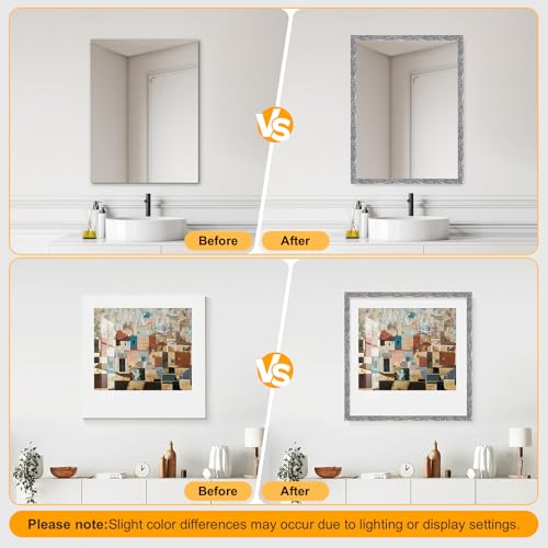 16.4FT x 1.02'' Silver Peel and Stick Crown Molding Trim – Flexible Mirror Trim Peel and Stick, Self-Adhesive Decorative Edge for Frames & Cabinets - Image 5