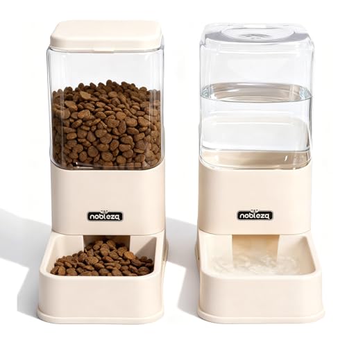 Nobleza Comedero Automático y Bebedero Gatos Perros, Dispensador Comida 3.8 L, para Perros y Gatos pequeños y medianos, Pack 2 Unidades
