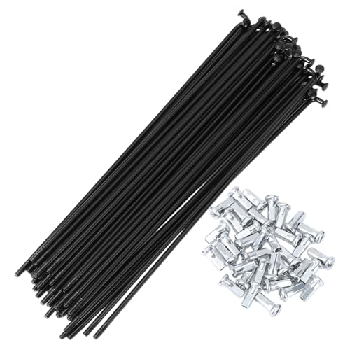 HEROFFIX 36 Set 12G Bicycle Spokes 169mm Bike Wheel Spokes 45 Steel Black