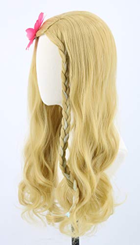 Topcosplay Blonde Wig For Kids Girls Long Wavy With Braids #TOP1