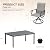 VICLLAX 7 Pieces Patio Furniture Dining Set, 6 Textile Swivel Dining Chairs, 63" Outdoor Rectangle Metal Table with Umbrella Hole, Outdoor Dining Set for Porch, Lawn, Garden, Dark Grey/Grey