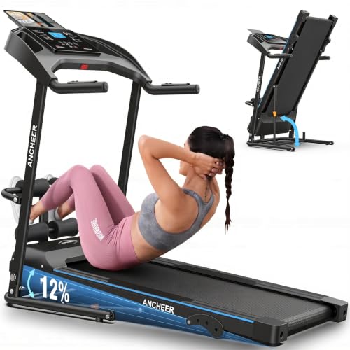 Image of Smart Treadmill with Sit Up, Foldable Treadmills for Home with Incline
