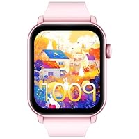 ganopterygon Kids Smart Watch with HD Touch Screen, 9 Puzzle Games, Step Counter, Heart Rate & Sleep Monitor, Music Player, 12/24 hr Mode, Educational Toy, for Girls Ages 6-12(Pink1)