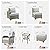 ovios 8 Piece Patio Sectional Furniture with Swivel Rocking Chairs, Rattan Wicker Coversation Set with Glowing Coffee Table, Outdoor Sofa Set for Outside Porch Balcony Backyard Pool, Light Grey