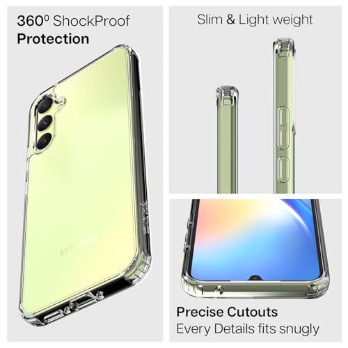 Image of KAPAVER Hybrid Shockproof Back Cover Case Compatible with Galaxy A34 (PC+TPU) (Clear)
