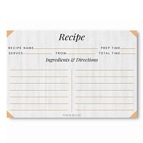 Recipe Card 4x6 Inches Double Sided Large Writing Space, 50 Count Blank Vintage Recipe Cards Fits in 4x6 Rustic Recipe Card Box or Recipe Binder, Gift for Wedding Bridal Shower