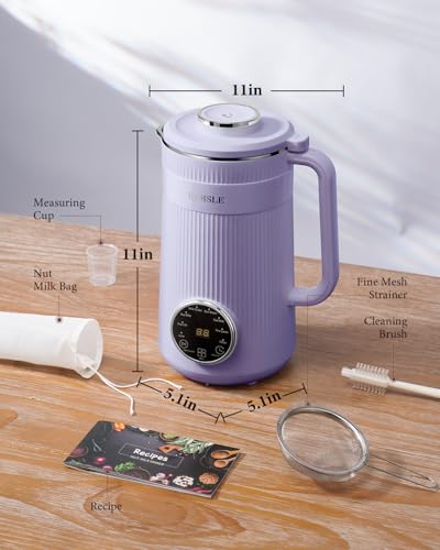 Image of KIDISLE 8 in 1 Nut Milk Maker Blender, 32oz Homemade Soy, Almond, Oat, Coconut, Plant Based Milks and Non Dairy Beverages, Automatic Soybean Milk Machine with Delay Start /Keep Warm /Boil Water, Purple