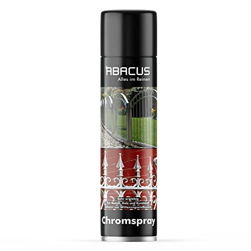 ABACUS® Chromspray, Chrom-Sprayfarbe, Spraylack Chrom, Farbspray Chrom, Chromlack, Chromefarbe, Sprühlack Chrom, Lackspray Chrom, Sprühfarbe Chrom, Chromeffekt Spray - Chromspray 400 ml