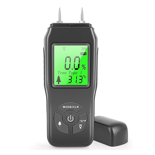 木材水分計 2 ピンプロフェッショナル 0-75% 木材湿度計ポータブルツール LCD ディスプレイ木材湿気検出器,迅速かつ正確