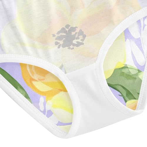 Yellow Orange Floral Purple Panties Little Girl Girls Underwear Toddlers Cotton Funny Kids Briefs Undies 2t 5