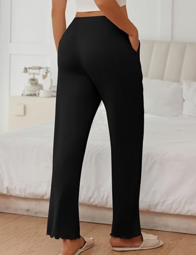 Ekouaer Pajama Pants Women Soft Casual Lounge Pajama Bottoms Comfy Stretch Sleep Pants Wide Leg Pj Bottoms with Pockets2