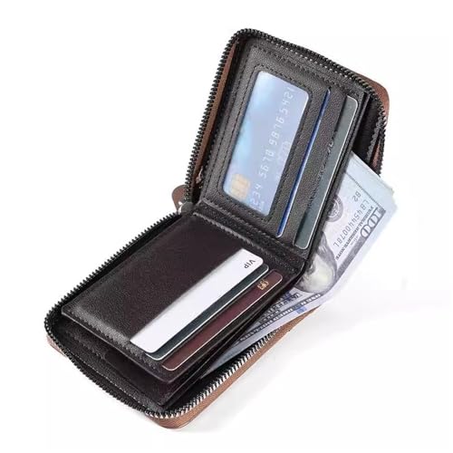 Mens Wallet Men's Vintage Clutch Wallet Business Short RFID Blocking(Colour 2)3