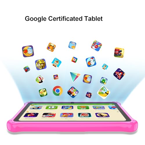 Image of PRITOM Lanyard Kids Tablet 7 inch, 32GB Toddler Tablet Android 13 with WiFi, Dual Camera, Education, Games, Kids Software Pre-Installed, Parental Control, Pink