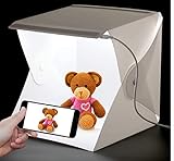 Askfairy Folding Lighting Softbox with 6 Kinds Color Backgrounds, Mini LED Photo Studio Light Box,...