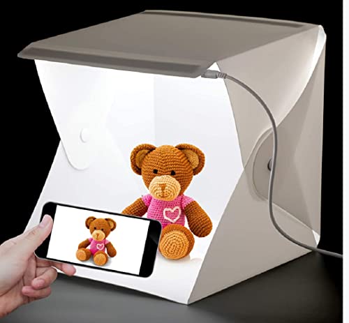 Askfairy Mini Photo Studio Light Box, LED Light Mini Studio, Portable Photography Shooting Light Tent Kit with 6 Kinds Color Backgrounds for Small Size Products