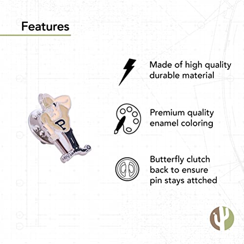 Image of Desert Cactus Purdue University Lapel Pin PUR Boilermakers Made of Metal for Formal Wear, Bag and Hat Jewelry, and Tie Tack (Pin 3)