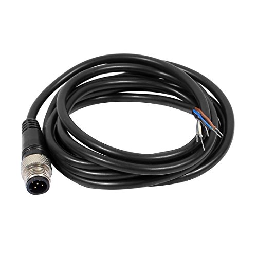 Image of uxcell M12 2m Male Straight 5 Pin Connector Aviation Electrical Cable