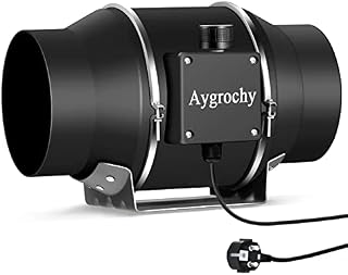 Aygrochy 100 mm Inline Wentylator, wentylator wylotowy do ogrzewania, chłodzenia, wzmacniacza, palety do wzrostu roślin, hydrokultury, do użytku domowego, wentylacji i dmuchawy wylotowej.