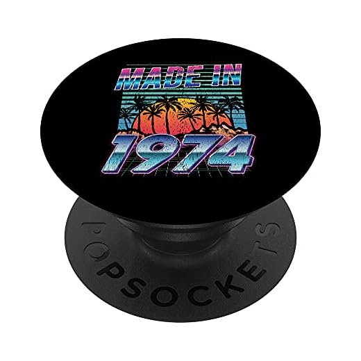 Vibes vintage de los 80 fabricadas en 1974 años 80 estética 47 cumpleaños PopSockets PopGrip Intercambiable